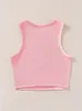 CAMESOSOLS Tanks Dames geribbeld gebreide roze tanktop op mouwloos schattige baby tee y2k kleding zomer patchwork kleurblok gewas t shirt 230424