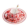 Dishes Plates Bone China Tableware Suit European-Style Creative Luxury Combination Cups And Sets Nordic Kitchen Christmas Gift Dro Dhvba