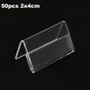 40 stks 2x4 cm Acryl Teken Display Stand Van Visitekaartje Label Case Lipstick Organizer Opslag Frames268z