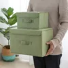 Storage Boxes Bins Large Cotton Linen Fabric Folding Storage Box Foldable Bins For Kids Toys Organizer With Lids Storage Basket Laundry Basket 230422