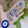 Decorative Figurines Wall Hanging Pendant Amulet Lucky Charm Blessing Protection Gift Turkish Blue Evil Eye Hamsa Hand Flower For Home