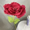 フェイクフローラルグリーンジャイアントローズフラワーズ巨大な人工花ベルベットペーニー偽の花クリエイティブギフト結婚記念日バレンタインデイ231123