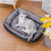 kennels pens Bed for Dog Cat Pet Soft Square Plush Kennel Animals Accessories Dogs Basket Sofa Larger Medium Puppy Products Mattress 231124