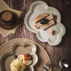 Plates Japanese Thick Pottery Cloud Sushi Plate Modern Creativity Solid Art Cake Dessert Dinner Afternoon Tea Tableware