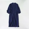 Erkekler 1pcs Çin Hanfu Pijamalar Unisex Düz Renk Dantal-Up Pamuk Krep Nightgown Ev Kostüm Çöp Gevşek Batak tarlası Kadın Erkek Hediye