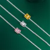 Hot Sale Sier Fancy Color Diamond Brillant 3mm 4mm 5mm Moissanite Tennis Armband för kvinnor