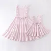 Family Matching Outfits Girlymax Summer Baby Girls Mommy me Boutique Children Clothes Stripe Floral Smocked Milk Silk Dress Kidswear 230424