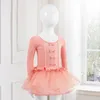 Abbigliamento da ballo per ragazze Vestito da tutu per danza classica Bambini Bambini Alta qualità Maniche corte/lunghe Tulle V Indietro Bowknot Body da ginnastica Abbigliamento da ballo 231124