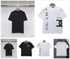 مصمم قميص للرجال أسود أبيض 100 ٪ من القطن القابل للتنفس لمكافحة العلامة التجارية للعلامة التطريز طباعة تي شيرت الأزياء