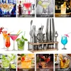 Kit barman per strumenti bar Set shaker per cocktail da 20 pezzi con supporto in bambù staccabile per bevande miste Set strumenti bar Martini in acciaio inossidabile 231124