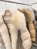 Bontjas designer jassen vossenbontkraag witte ganzendonsjas dames lange donsjas parka's dikke warme winterkleding dames windjacks