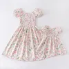 Family Matching Outfits Girlymax Summer Baby Girls Mommy me Boutique Children Clothes Stripe Floral Smocked Milk Silk Dress Kidswear 230424