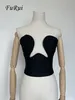Camisoles Tanks FuRui Star Fashion Sexy Black VNeck Tops Strapless Short Bandage Crop Vest In Stock Within 24 Hours 230424