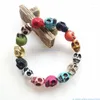 Charm Bracelets Colorful Skull Bracelet For Girls Women Gothic Prayer Bead Linked Elastic Jewelry Decoration