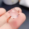 Bague en Quartz Rose naturel 3ct, pour usage quotidien, argent 925, 8mm x 10mm, bijoux en Quartz Rose, plaqué or 18 carats, pierre précieuse