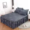 Кровать юбка 3pcs Printed Beding Set Set Soft Bent Юбка с наволочками для посредников