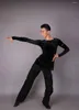 Stage Wear Latin Man Ballroom Dancing Top Velours de haute qualité Dance Boy Vêtements pour hommes Chemise d'exercice