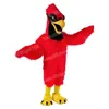 Costumes de mascotte d'oiseaux rouges d'Halloween de haute qualité Caractère de thème de dessin animé Carnaval Unisexe Taille adulte Tenue de fête de Noël Costume pour hommes femmes