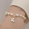 Braccialetti con ciondoli Bracciale con perle naturali Studentessa Amica Edizione coreana Manipolo bianco Beibei Butterfly Insider Design