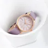 Horloges Dames Leer Eenvoudige Mode Casual Quartz Horloge Vrouwen Luxe Beroemde Vrouwelijke Goede Kwaliteit Klok Gift Noble Paars Meisje Uur