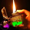 Accendini Nuovo insolito accendino sabbie mobili torcia a LED elettronica cherosene jet flame antivento impermeabile regalo di compleanno