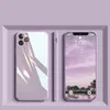 Square Tempered Glass Phone Case för iPhone 14 12 13 Mini 11 Pro Max SE 2 X XR XS Max 8 7 Plus Anti-Knock Liquid Silicone Cover
