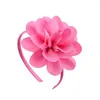 Hårtillbehör 20 färger Solid Big Flower Hairbands For Girls Handmade Ribbon High Quality Princess Decor Gift