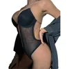 Shapers Women Womens Body Shaper Shapewear Bodysuit de copos subiu em fio