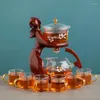 TeAware Setleri Çay Yapımı Kungfu Çaydan Çay Fincanı Otomatik Set Isıya Dayanıklı Cam Tutucu Temel Infusers Ware