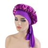 Bonnets Bonnet/Casquettes tête de mort Bonnet en satin floral Bandeau élastique Chapeaux de nuit Bonnet de sommeil imprimé respirant avec ruban Cheveux à nouer sur le côté large