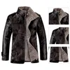 Men's Trench Coats Fashionable Men Coat Faux Leather Winter Jacket Turn-down Collar Cardigan Quick Dry