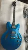 free shipping new custom blue Jass electric guitar with Diamond hole Wholesale and retail