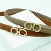 59% Designerin New Belt Damen Leder Orange Khaki Grau Aprikose Persönlichkeit Trend Langlebiger innerer Schnallengürtel