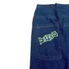 Jeans da donna JNCO jeans a vita alta stampati con tasca grande indaco Harajuku Y2K pantaloni dritti a gamba larga oversize da jogging per uomo e donna 231123