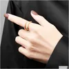 Band Rings Snake Band Rings Cubic Zirconia Adjustable Open Animal Finger Ring Fashion Jewelry Drop Delivery Jewelry Ring Dh4Tw