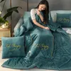 Blankets 2 In 1 Cushion Travel Car Sofa Lumbar Throw Pillow Embroidery Blanket Quilt Foldable Pillows Cushions Patchwork 231124