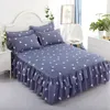 Jupe de lit drap de lit élastique housse ajustée lin coton ensemble de draps protège-matelas jupe de lit réglable literie européenne taille de la reine 230424