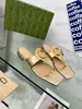 Women's Blondie Thong Sandal 739048 Circular Interlocking Flip Flop Double G Leather Flat Slide Sandals low block heels Slipper For Women Summer Beach Shoes