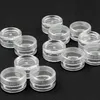 Boîtes de rangement Bacs 50Pcs 2.5ML Boîte de rangement en plastique transparent pour perles de bijoux Petit récipient rond Pots Make Up Organizer Boxes 230422