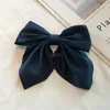 Hair Accessories Barrettes Spring Clip Solid Color Layer Butterfly Bow For Women Top Headwear Duckbill Satin Vintage Hairpin Ribbon