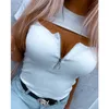 Women's T Shirts Women Elegant Fashion Zipper V Neck Short Sleeve Shirt Top Casual Skinny Slim Fit Corset T-shirt Streetwear