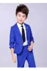 Zestawy odzieżowe 3-15 lat Blazer garnitury Spring Autumn Boys Długie rękawowe spodnie 2pcs Solid Slim Sukienka dla dzieci HW69