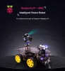 Raspberry PI 4WD Smart Robot Ai Vision WiFi HD Camera Track Undvik Följ App FPV Remote Control Car för PI 4B 3B+ Tutorial