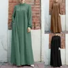 Roupas étnicas Dubai Vestidos Tradicionais Abaya Mulheres Longas Com Bolsos Islam Muçulmano Moda Stand Collar Zipper Mangas