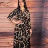 Roupas étnicas Europeias Muslim Abaya Dress Jalabiya for Women Black Kaftan V-deco