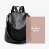 Skolväskor dubbel axel kvinnors väska läder ryggsäck stor kapacitet fritid anti-stöld multi-syfte resor vintage vattentät