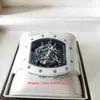 Top Quality Mens Watch 42mm x 50mm RM055 Skeleton Ceramic Bezel Designer Watches Transparent Hand-winding RMUL3 Movement Mechanical Automatic Men's Wristwatches