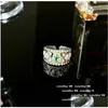 Con pietre laterali Siwani pisello smeraldo pizzo a nido d'ape designer placcato oro tesoro fiocco di neve zircone anello goccia consegna gioielli anello Ot5Sv