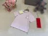 23ss kind tshirt peuter tee kid designer t-shirt jongens meisjes Ronde hals Puur katoen Grote oren konijn brief logo print Korte mouw t-shirt Hoge kwaliteit kinderkleding