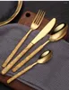 Dinnerware Sets 12/15/21pcSliver Fork Spoon Knife Stainless Steel Cutlery Gold Tableware Flatware Christmas